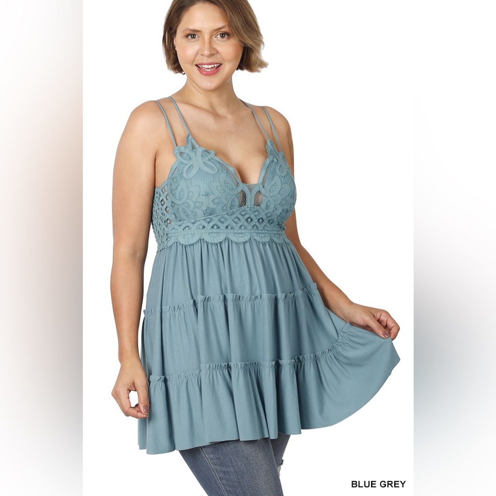 NWOT Plus Size Crochet Lace Cami Top 1X 2X 3X
